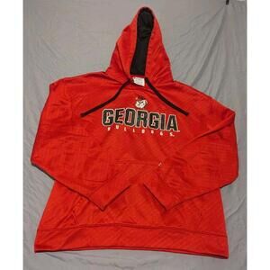 Men's Champion Georgia Bulldogs Red Pullover Hoodie Size Large